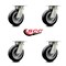 Service Caster 6 Inch Kingpinless Rubber on Aluminum Wheel Swivel Top Plate Caster SCC, 4PK SCC-KP30S620-RAR-4 - alternate 5